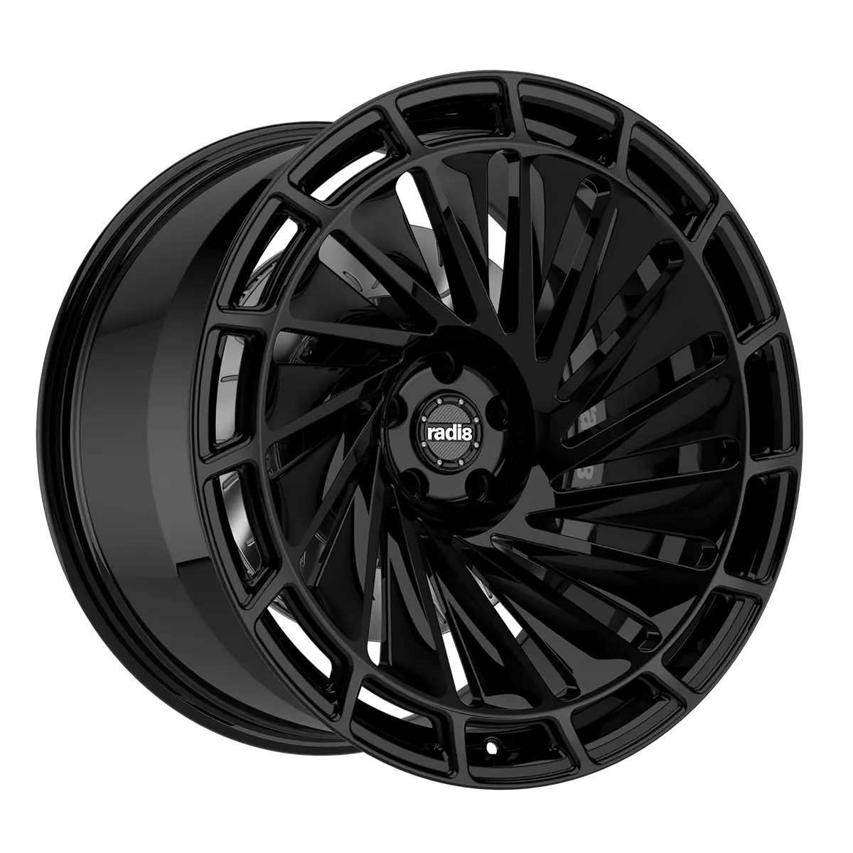 Radi8 R807 Gloss Black Slight Angle