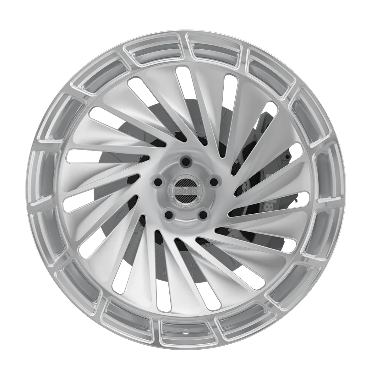 radi8 r807 gloss brushed silver Front View